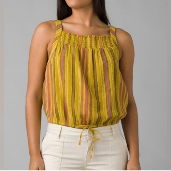 Prana Little Palm Cami Top in leapfrog stripe size XSmall NWT - Picture 1 of 10